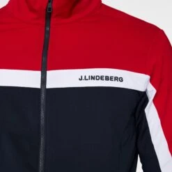 J.Lindeberg J Lindeberg Jarvis Mens Golf Mid Layer Barbados Cherry 14 J.Lindeberg J Lindeberg Jarvis Mens Golf Mid Layer Barbados Cherry -Teepeg Store image435897444