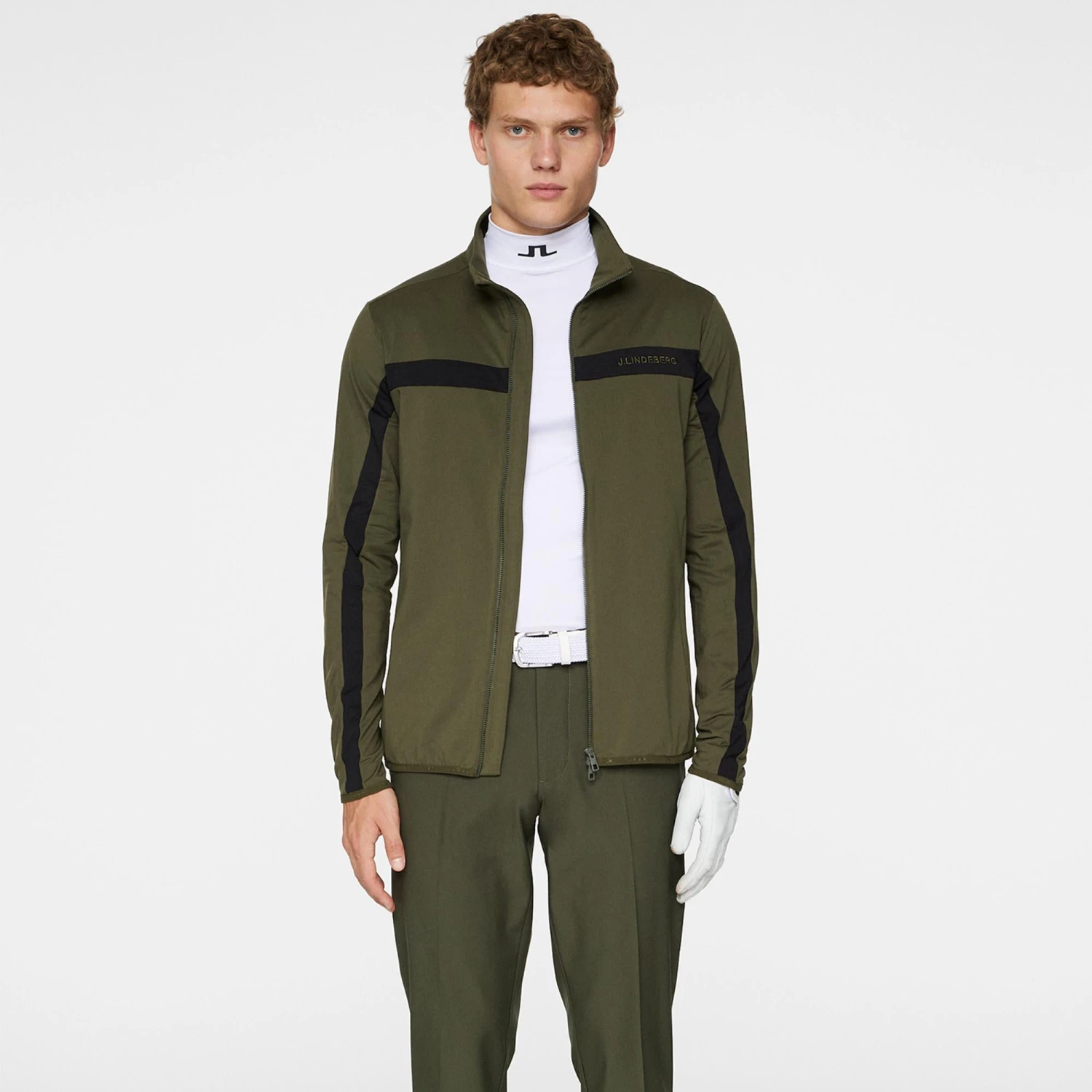 J.Lindeberg J Lindeberg Jarvis Mens Golf Mid Layer Forest Green 5 J.Lindeberg J Lindeberg Jarvis Mens Golf Mid Layer Forest Green - Image 3