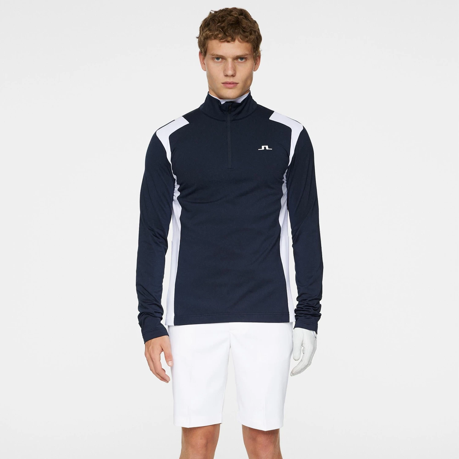 J.Lindeberg J Lindeberg Lukas Quarter Zip Mens Golf Mid Layer Navy 5 J.Lindeberg J Lindeberg Lukas Quarter Zip Mens Golf Mid Layer Navy - Image 3