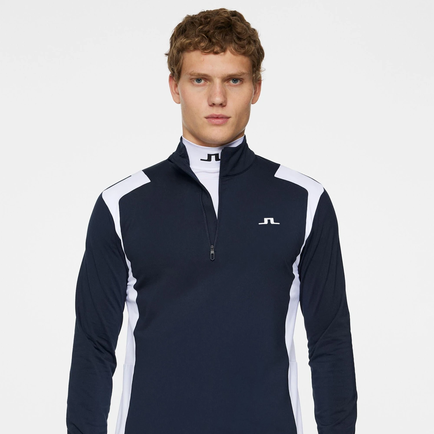 J.Lindeberg J Lindeberg Lukas Quarter Zip Mens Golf Mid Layer Navy 6 J.Lindeberg J Lindeberg Lukas Quarter Zip Mens Golf Mid Layer Navy - Image 4