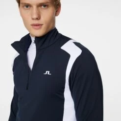 J.Lindeberg J Lindeberg Lukas Quarter Zip Mens Golf Mid Layer Navy 14 J.Lindeberg J Lindeberg Lukas Quarter Zip Mens Golf Mid Layer Navy -Teepeg Store image435897916