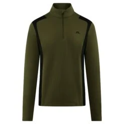 J.Lindeberg J Lindeberg Lukas Quarter Zip Mens Golf Mid Layer Forest Green