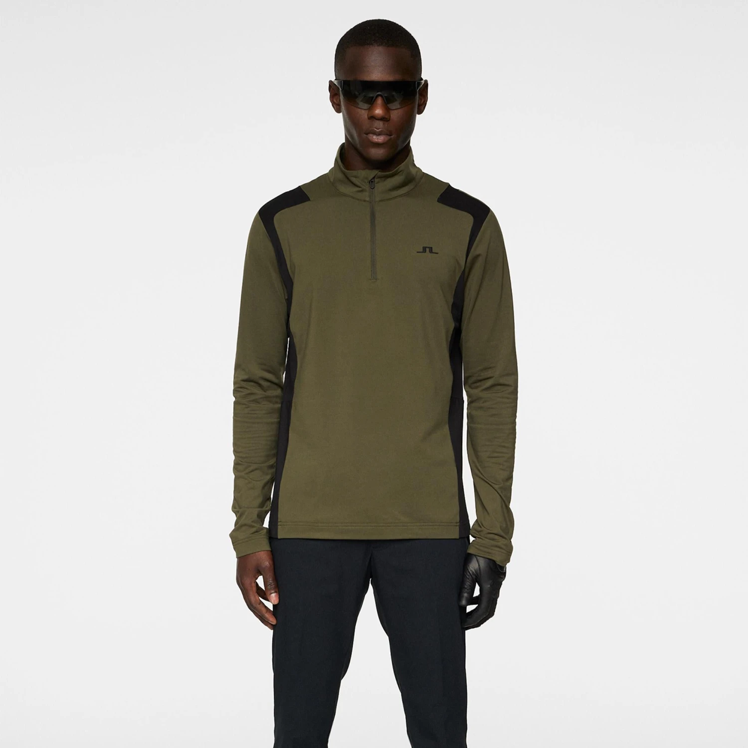 J.Lindeberg J Lindeberg Lukas Quarter Zip Mens Golf Mid Layer Forest Green 5 J.Lindeberg J Lindeberg Lukas Quarter Zip Mens Golf Mid Layer Forest Green - Image 3
