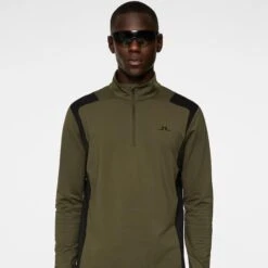 J.Lindeberg J Lindeberg Lukas Quarter Zip Mens Golf Mid Layer Forest Green 12 J.Lindeberg J Lindeberg Lukas Quarter Zip Mens Golf Mid Layer Forest Green -Teepeg Store image435898244