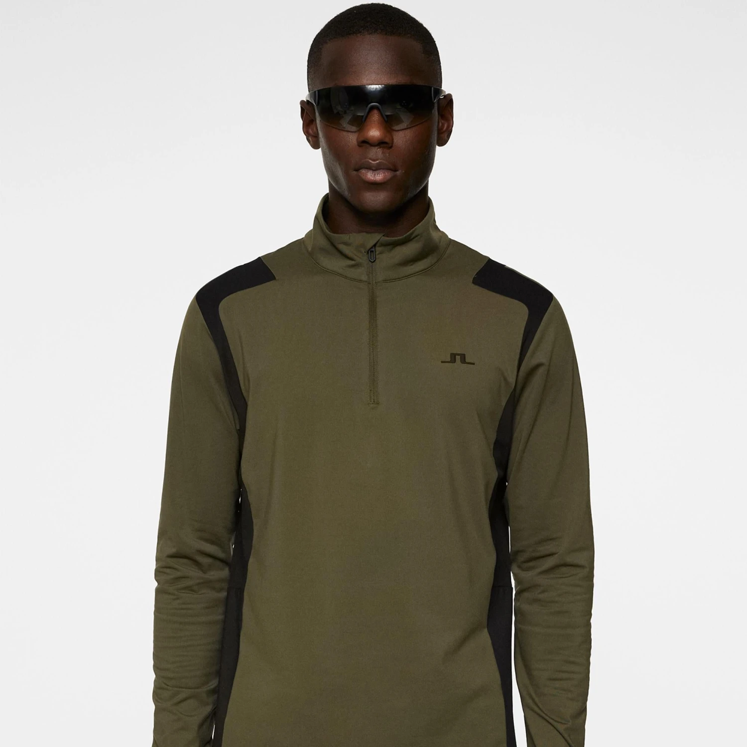 J.Lindeberg J Lindeberg Lukas Quarter Zip Mens Golf Mid Layer Forest Green 6 J.Lindeberg J Lindeberg Lukas Quarter Zip Mens Golf Mid Layer Forest Green - Image 4
