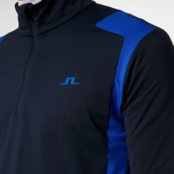 J.Lindeberg J Lindeberg Lukas Quarter Zip Mens Golf Mid Layer Club Blue -Teepeg Store image435898393