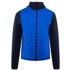 J.Lindeberg J Lindeberg Holden Quilt Mens Golf Hybrid Hooded Jacket Club Blue