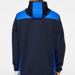 J.Lindeberg J Lindeberg Holden Quilt Mens Golf Hybrid Hooded Jacket Club Blue -Teepeg Store image435902298