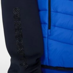 J.Lindeberg J Lindeberg Holden Quilt Mens Golf Hybrid Hooded Jacket Club Blue -Teepeg Store image435902302