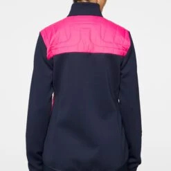 J.Lindeberg J Lindeberg Holma Quilt Hybrid Ladies Golf Jacket Pink Peacock -Teepeg Store image435907738