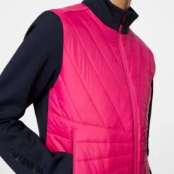 J.Lindeberg J Lindeberg Holma Quilt Hybrid Ladies Golf Jacket Pink Peacock -Teepeg Store image435907740