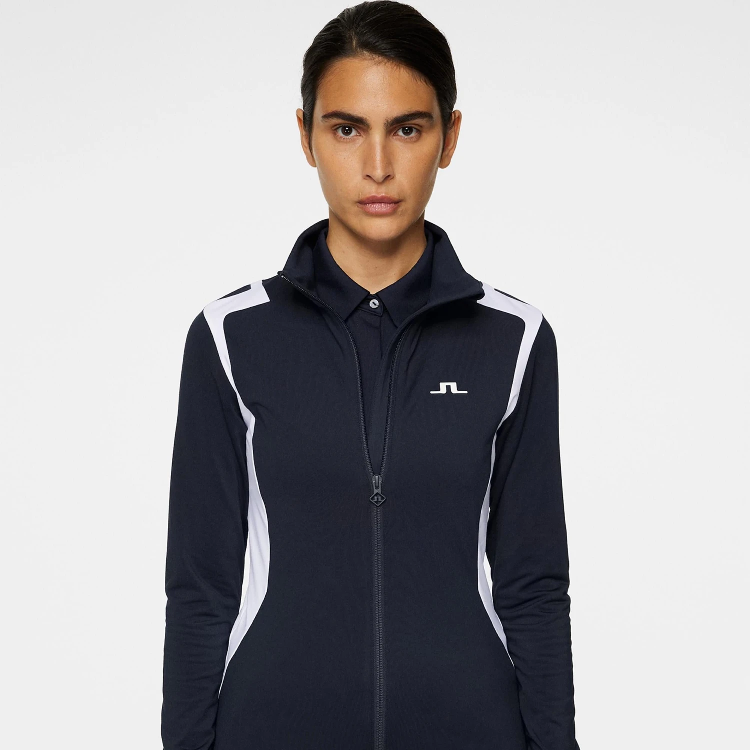 J.Lindeberg J Lindeberg Mae Full Zip Ladies Golf Mid Layer Navy 6 J.Lindeberg J Lindeberg Mae Full Zip Ladies Golf Mid Layer Navy - Image 4
