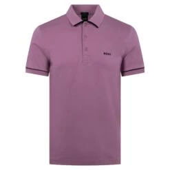 Boss Paule Cotton Slim Fit Polo Shirt Light Purple
