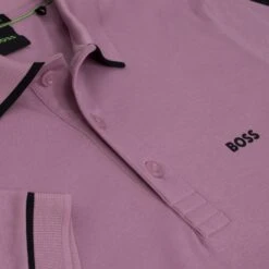 Boss Paule Cotton Slim Fit Polo Shirt Light Purple -Teepeg Store image436463776