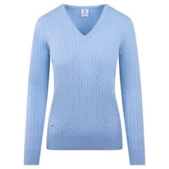 Daily Sports Madelene Knitted Ladies Golf Jumper Belle Blue -Teepeg Store image436990439