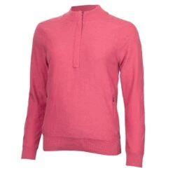 Green Lamb Mirissa Cable Knitted Lined Ladies Golf Jumper Blush