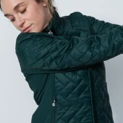 Daily Sports Bonnie Padded Ladies Golf Jacket Nori Green -Teepeg Store image436993489