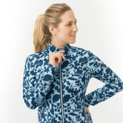 Pure Golf Auttie Winterweight Ladies Golf Mid Layer Midnight Rose Navy -Teepeg Store image437283865