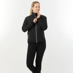 Pure Golf Bronwyn Quilted Ladies Golf Jacket Black 16 Pure Golf Bronwyn Quilted Ladies Golf Jacket Black -Teepeg Store image437285851