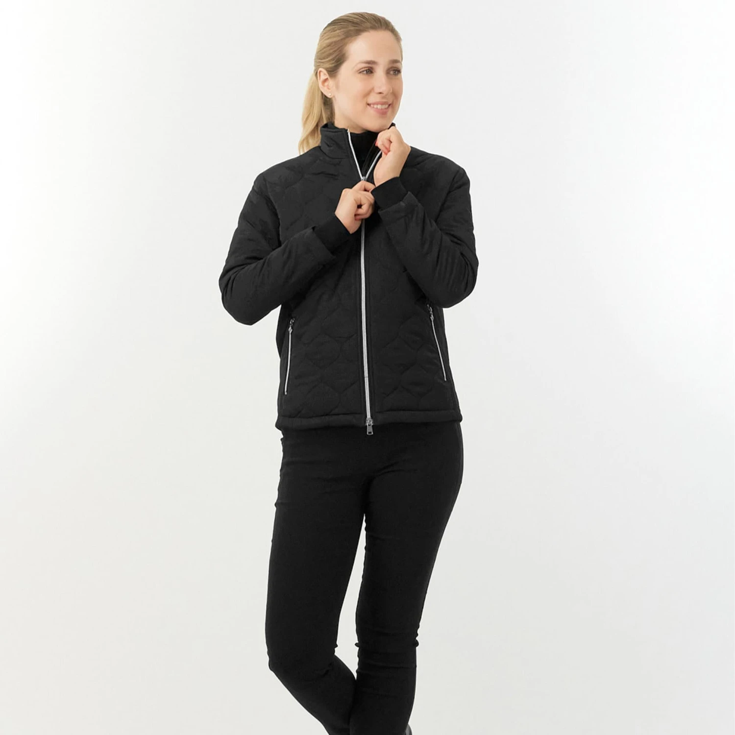 Pure Golf Bronwyn Quilted Ladies Golf Jacket Black 6 Pure Golf Bronwyn Quilted Ladies Golf Jacket Black - Image 4