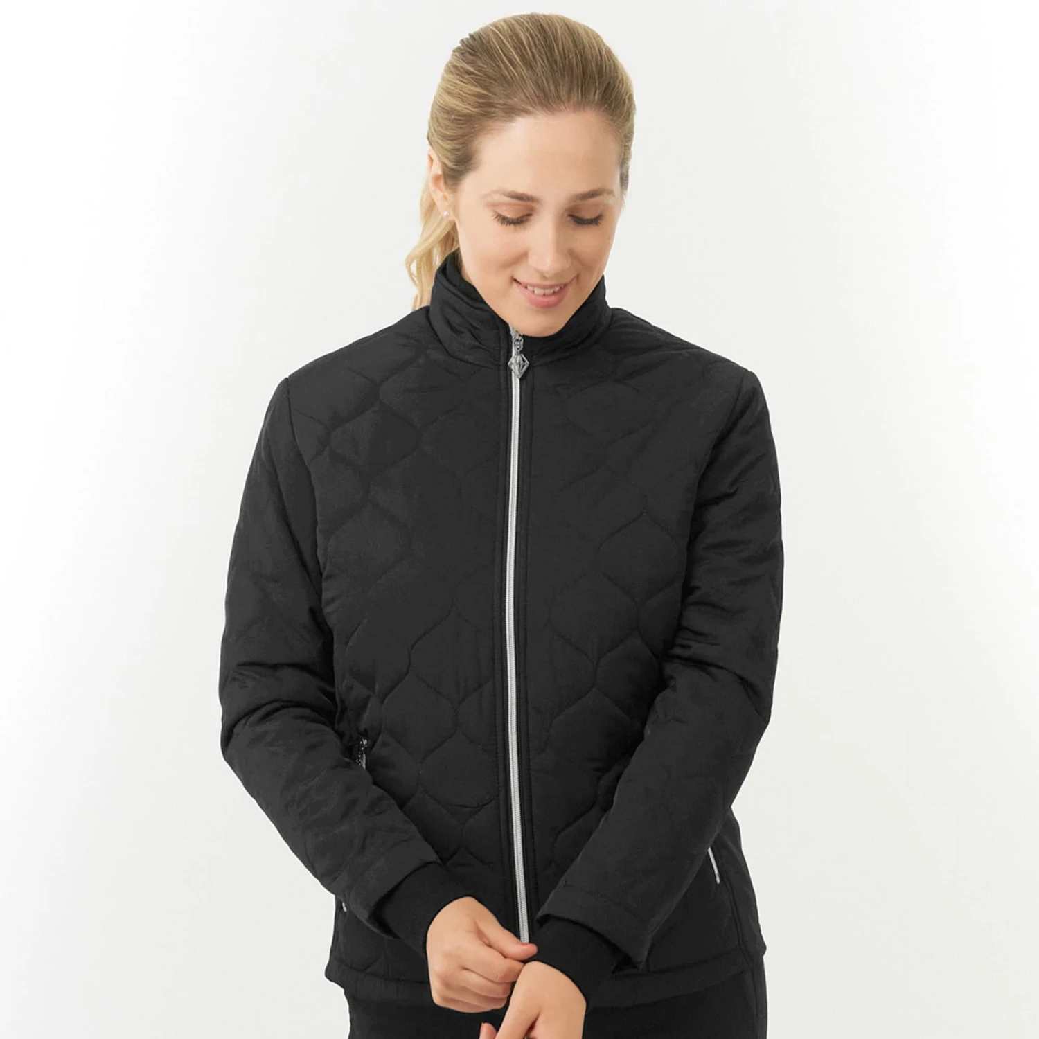 Pure Golf Bronwyn Quilted Ladies Golf Jacket Black 9 Pure Golf Bronwyn Quilted Ladies Golf Jacket Black - Image 7