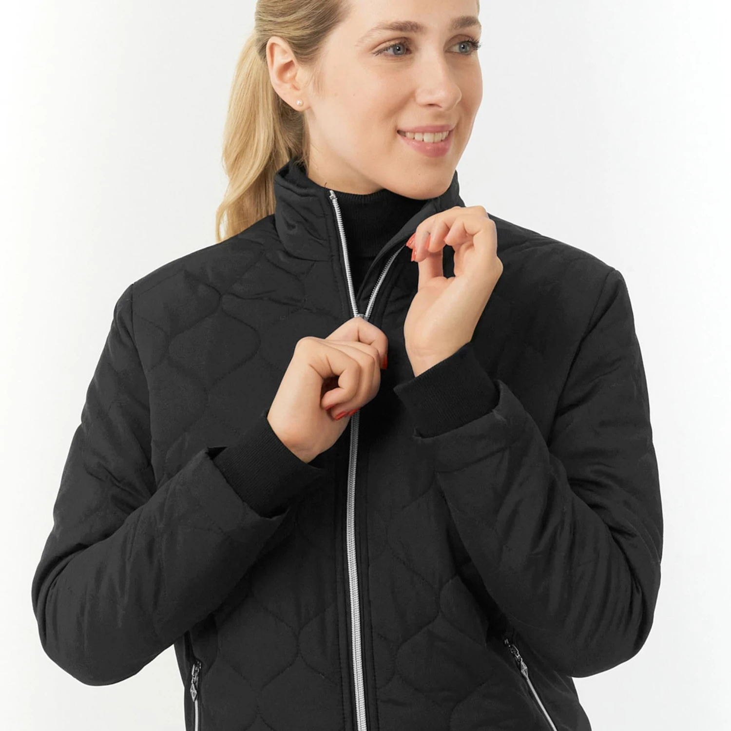 Pure Golf Bronwyn Quilted Ladies Golf Jacket Black 11 Pure Golf Bronwyn Quilted Ladies Golf Jacket Black - Image 9