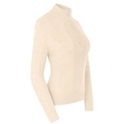 Pure Golf Sorrell Cable Knit Lined Ladies Golf Jumper Champagne 14 Pure Golf Sorrell Cable Knit Lined Ladies Golf Jumper Champagne -Teepeg Store image437286331