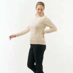 Pure Golf Sorrell Cable Knit Lined Ladies Golf Jumper Champagne 17 Pure Golf Sorrell Cable Knit Lined Ladies Golf Jumper Champagne -Teepeg Store image437286337