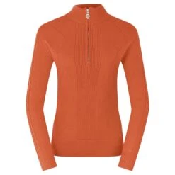 Pure Golf Sorrell Cable Knit Lined Ladies Golf Jumper Ember Orange 21 Pure Golf Sorrell Cable Knit Lined Ladies Golf Jumper Ember Orange -Teepeg Store image437286727