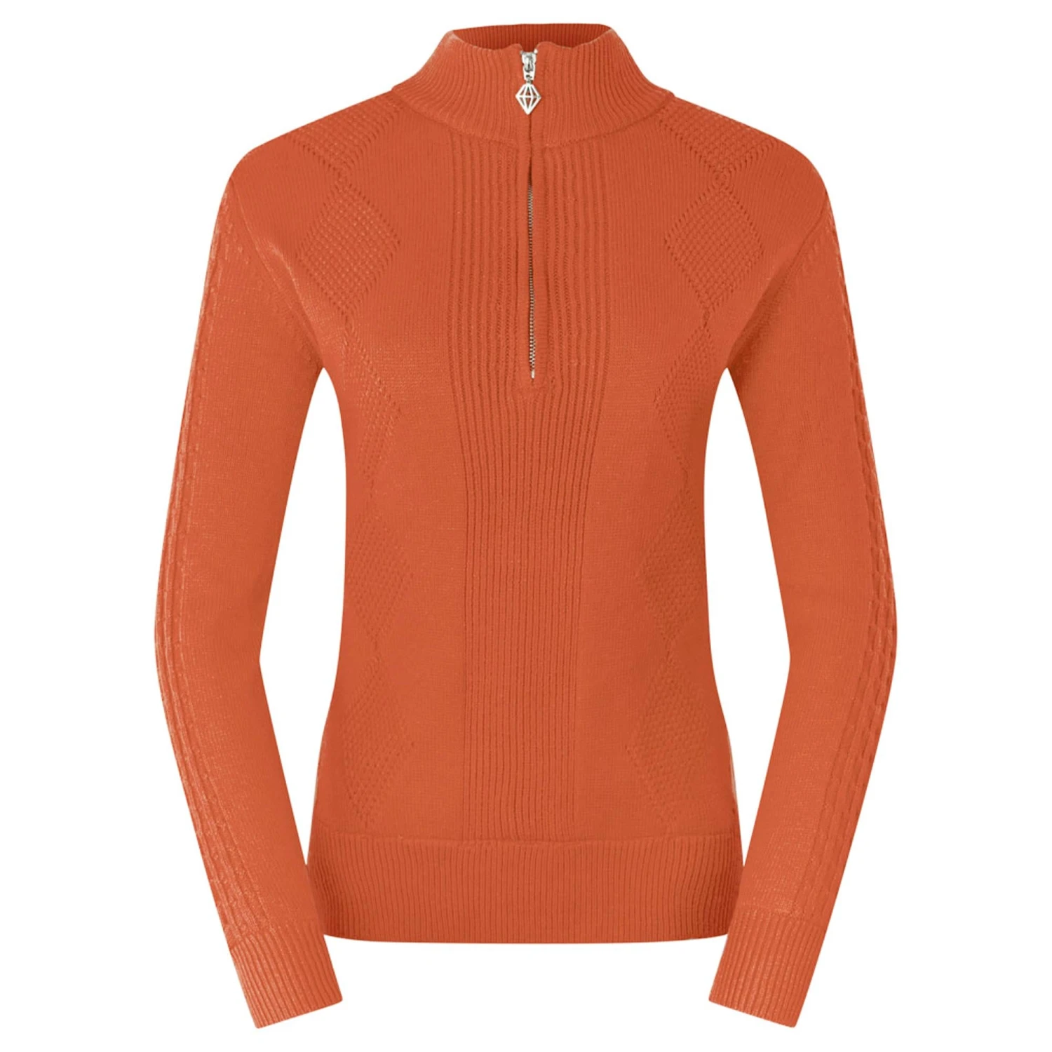 Pure Golf Sorrell Cable Knit Lined Ladies Golf Jumper Ember Orange 12 Pure Golf Sorrell Cable Knit Lined Ladies Golf Jumper Ember Orange - Image 10
