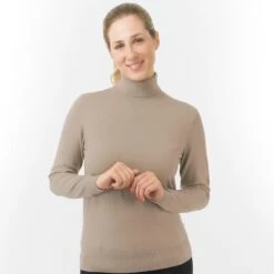 Pure Golf Simone Ladies Golf Roll Neck Cappuccino -Teepeg Store image437288009