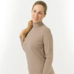 Pure Golf Simone Ladies Golf Roll Neck Cappuccino -Teepeg Store image437288011