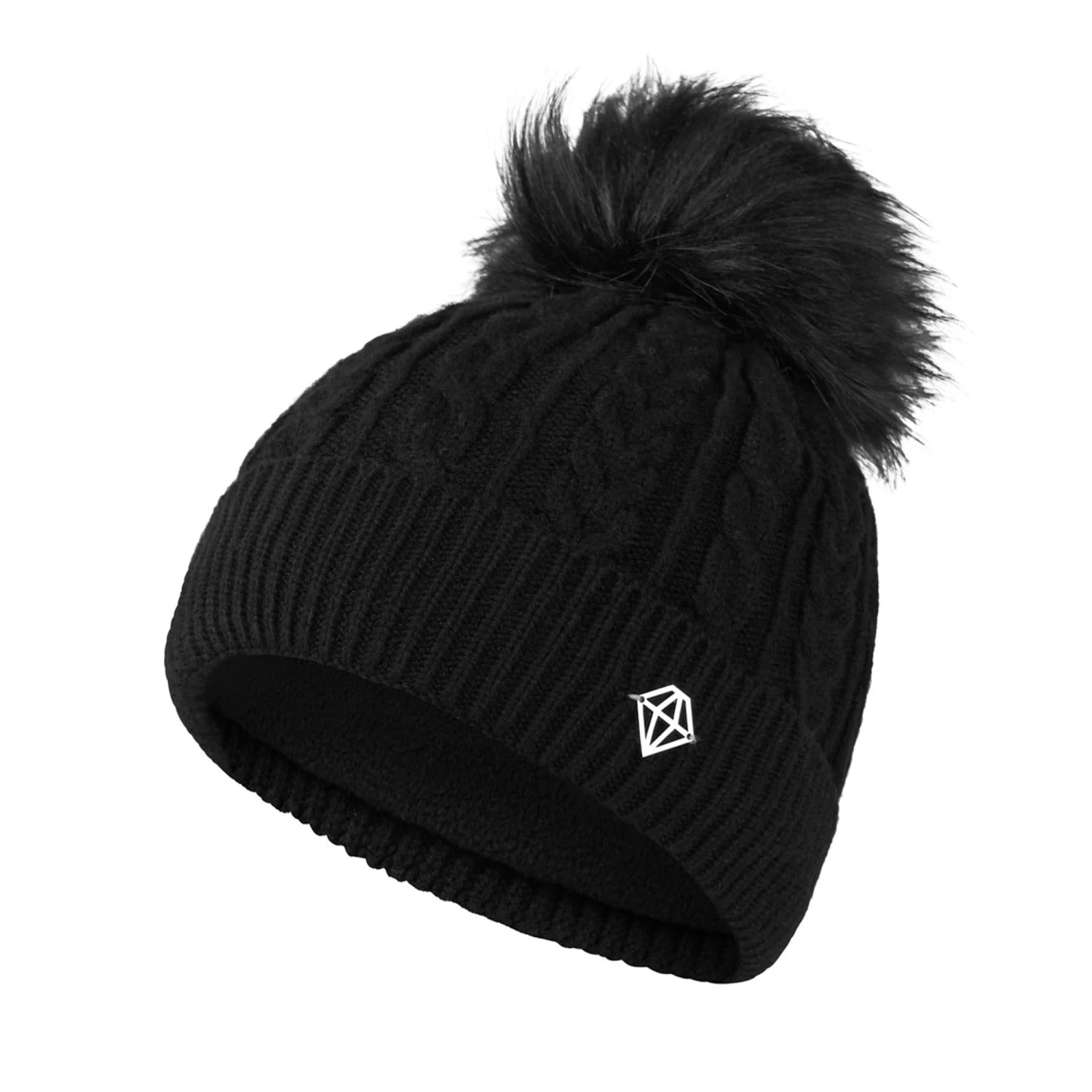 Pure Golf Suzie Waterproof Lined Ladies Bobble Hat Black 3 Pure Golf Suzie Waterproof Lined Ladies Bobble Hat Black