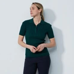 Daily Sports Madelene Knitted Ladies Golf Polo Shirt Nori Green -Teepeg Store image437323238
