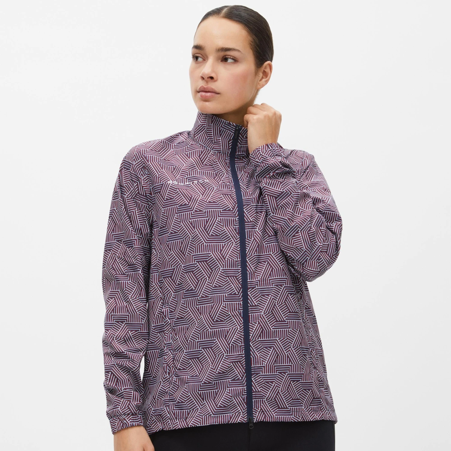 Rohnisch Ladies Packable Wind Golf Jacket Hexagon Red 4 Rohnisch Ladies Packable Wind Golf Jacket Hexagon Red - Image 2