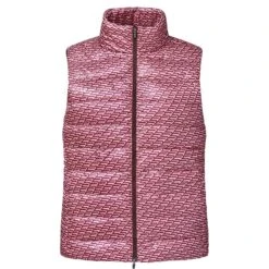 Rohnisch Airlite Padded Ladies Golf Vest Carmine Rose Retro R Mono