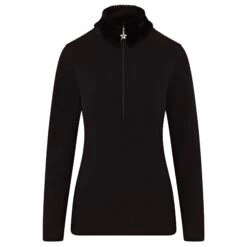 Swing Out Sister Tigress Faux Fur Ladies Golf Polo Shirt Pearl Black