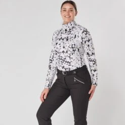 Swing Out Sister Olivia Ladies Golf Roll Neck Bleached Sand/Pearl Black -Teepeg Store image438360401