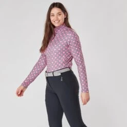 Swing Out Sister Olivia Ladies Golf Roll Neck Neon Pink/Ultimate Grey -Teepeg Store image438360984