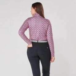 Swing Out Sister Olivia Ladies Golf Roll Neck Neon Pink/Ultimate Grey -Teepeg Store image438360986