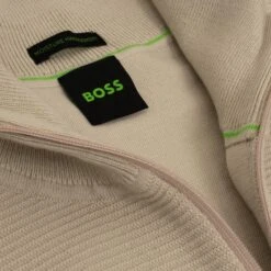 Boss Momentum-X Mens Quarter Zip Sweater Light Beige -Teepeg Store image443172344
