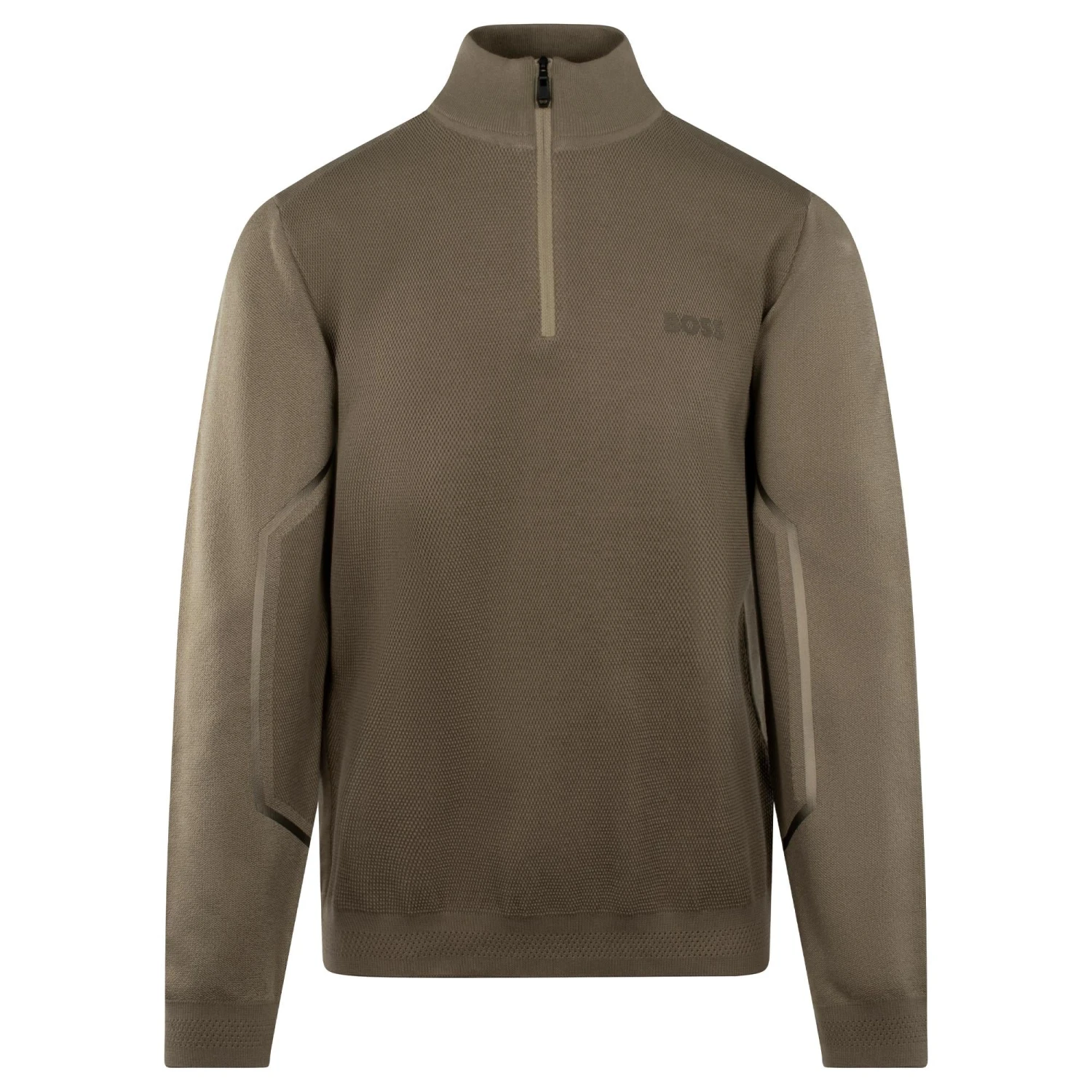 Boss Zhine Mens Quarter Zip Sweater Taupe 3 Boss Zhine Mens Quarter Zip Sweater Taupe