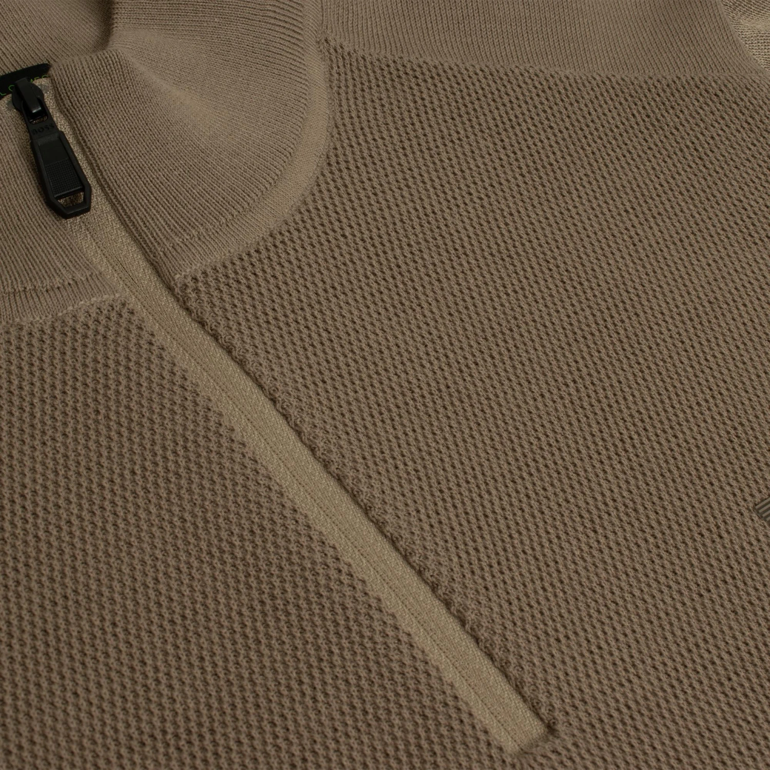 Boss Zhine Mens Quarter Zip Sweater Taupe 5 Boss Zhine Mens Quarter Zip Sweater Taupe - Image 3