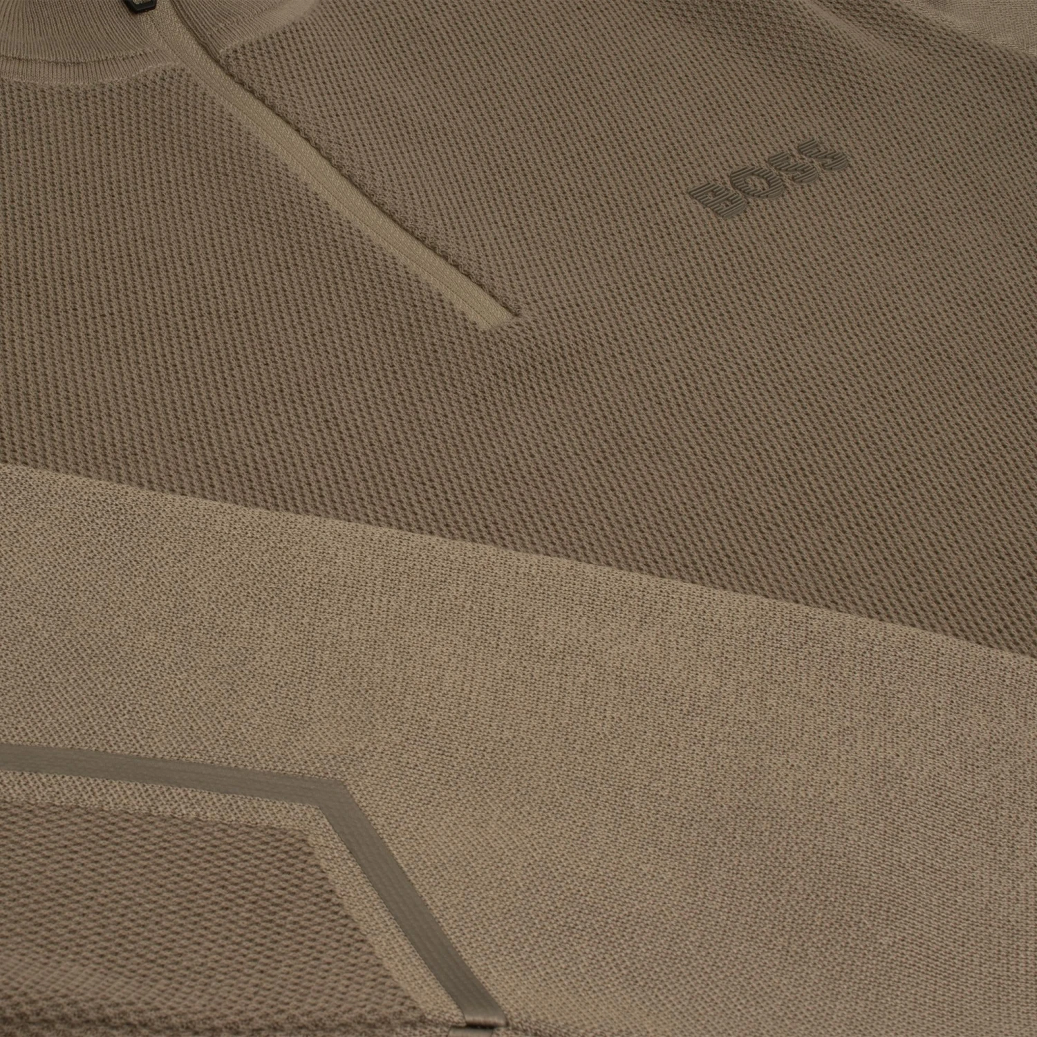 Boss Zhine Mens Quarter Zip Sweater Taupe 6 Boss Zhine Mens Quarter Zip Sweater Taupe - Image 4