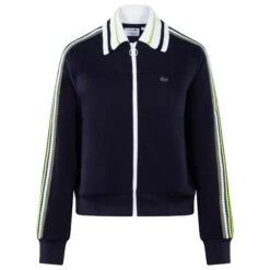 Ladies Lacoste French Made Paris Zipped Track Jacket Navy