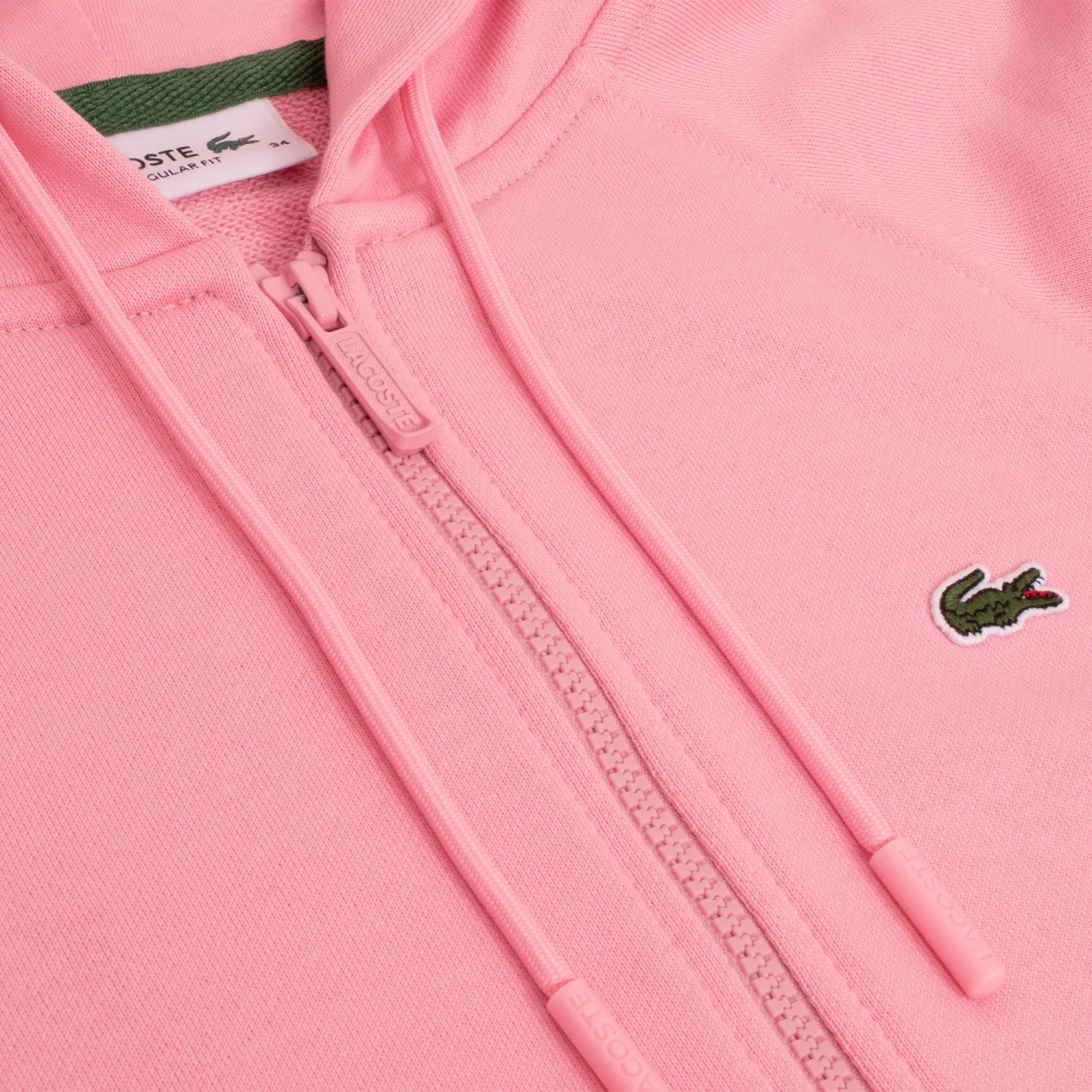 Ladies Lacoste Cotton Blend Hooded Sweatshirt Pink 5 Ladies Lacoste Cotton Blend Hooded Sweatshirt Pink - Image 3