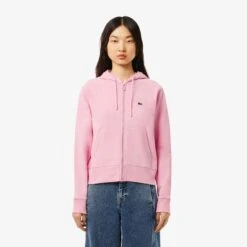Ladies Lacoste Cotton Blend Hooded Sweatshirt Pink 20 Ladies Lacoste Cotton Blend Hooded Sweatshirt Pink -Teepeg Store image443181544