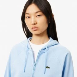 Ladies Lacoste Cotton Blend Hooded Sweatshirt Pale Blue 13 Ladies Lacoste Cotton Blend Hooded Sweatshirt Pale Blue -Teepeg Store image443181779