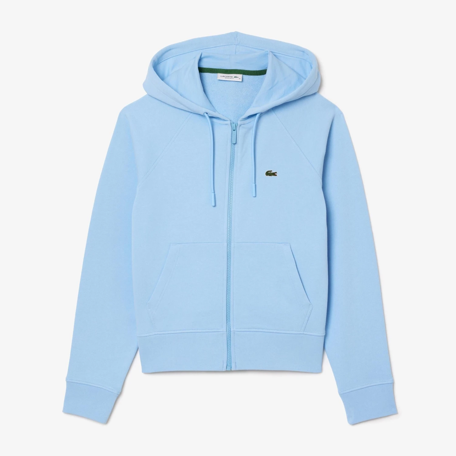 Ladies Lacoste Cotton Blend Hooded Sweatshirt Pale Blue 8 Ladies Lacoste Cotton Blend Hooded Sweatshirt Pale Blue - Image 6