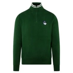 Malbon Golf Cooper Bucket Sorrel Knit Quarter Zip Sweater Evergreen